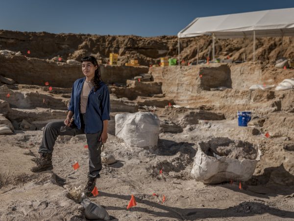 Michelle Barboza at fossil site